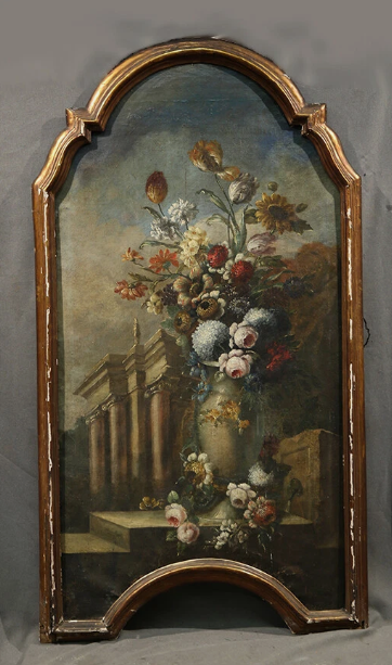 Large Antique 19th Century Painting Flower Still Life Gold Decorative Frame